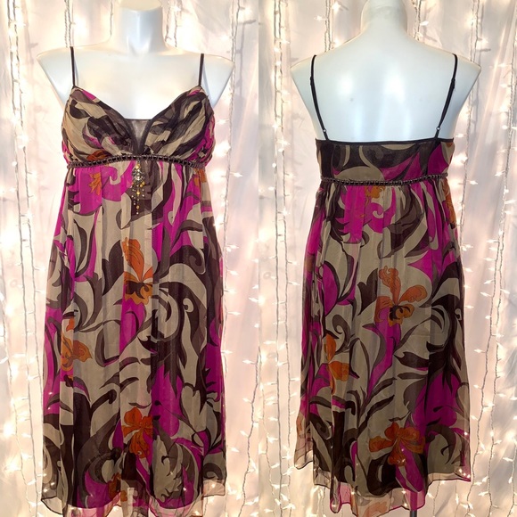 NICOLE MILLER ⭐️ 100% Silk Spaghetti Strap Dress - Picture 8 of 10